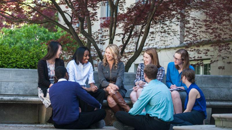 Class with faculty outside